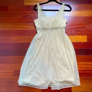 Jessica Howard Sleeveless Gold Beaded Dress